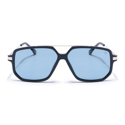 Wayfarer Polarized Sunglasses for Men & Women (Blue Lens | Navy Blue Frame - PMG5547)