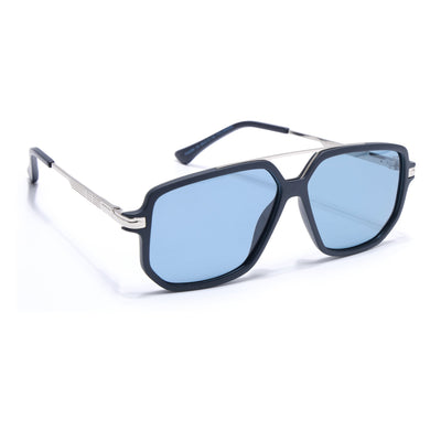 Wayfarer Polarized Sunglasses for Men & Women (Blue Lens | Navy Blue Frame - PMG5547)