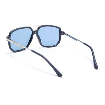 Wayfarer Polarized Sunglasses for Men & Women (Blue Lens | Navy Blue Frame - PMG5547)