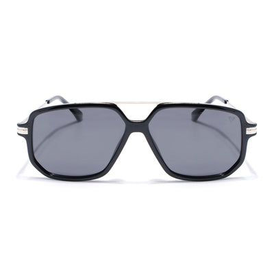 Wayfarer Polarized Sunglasses for Men & Women (Black Lens | Shine Black Frame - PMG5543)
