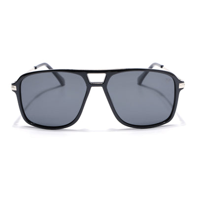 Wayfarer Polarized Sunglasses for Men & Women (Black Lens | Shine Black Frame - PMG5538)