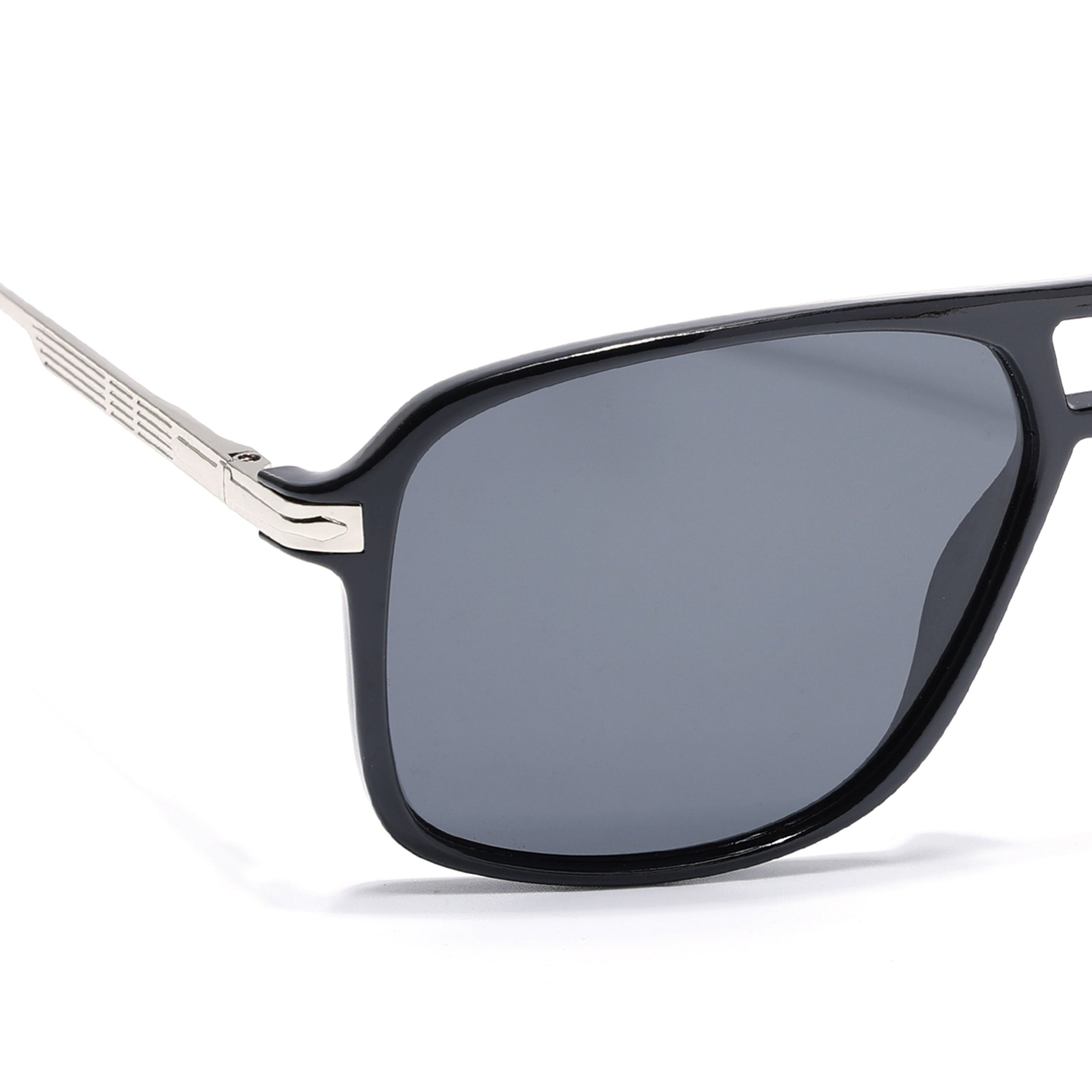 Wayfarer Polarized Sunglasses for Men & Women (Black Lens | Shine Black Frame - PMG5538)