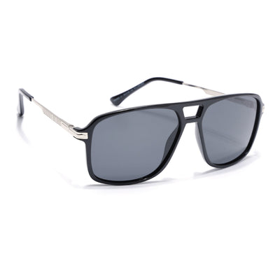 Wayfarer Polarized Sunglasses for Men & Women (Black Lens | Shine Black Frame - PMG5538)