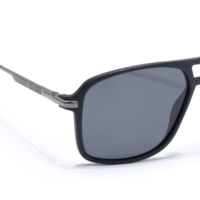 Wayfarer Polarized Sunglasses for Men & Women (Black Lens | Matt Black Frame - PMG5540)