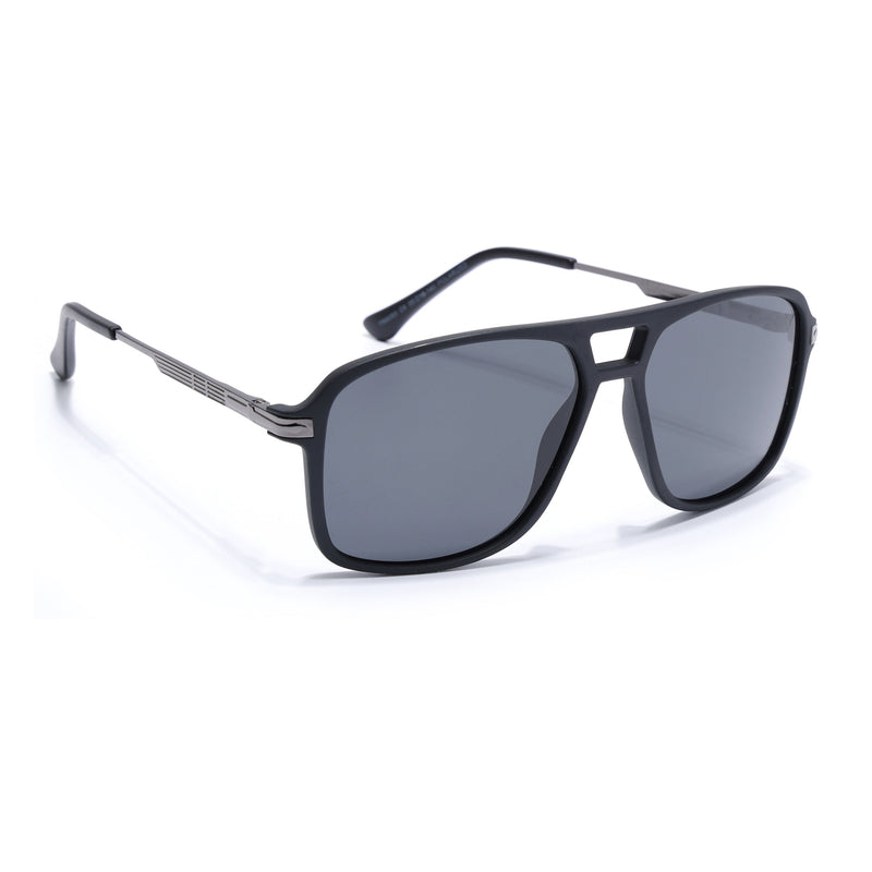 Wayfarer Polarized Sunglasses for Men & Women (Black Lens | Matt Black Frame - PMG5540)