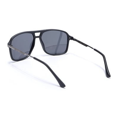 Wayfarer Polarized Sunglasses for Men & Women (Black Lens | Matt Black Frame - PMG5540)