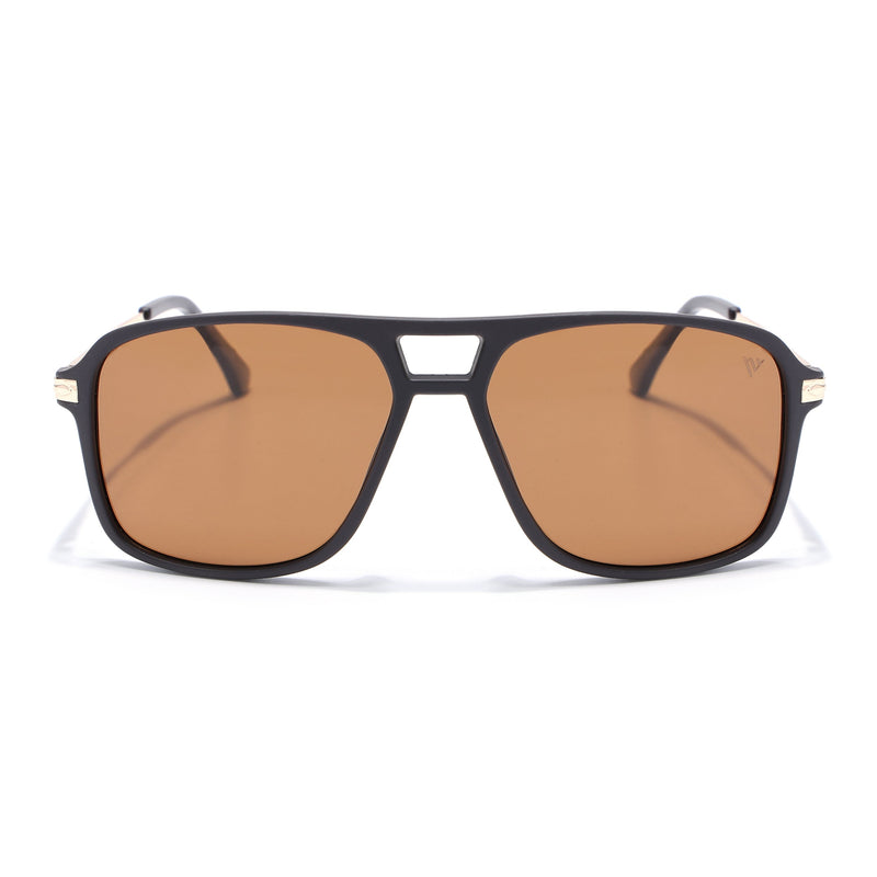 Wayfarer Polarized Sunglasses for Men & Women (Brown Lens | Dark Brown Frame - PMG5541)