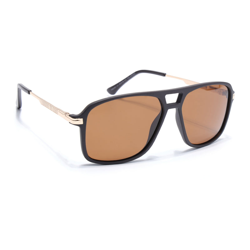 Wayfarer Polarized Sunglasses for Men & Women (Brown Lens | Dark Brown Frame - PMG5541)