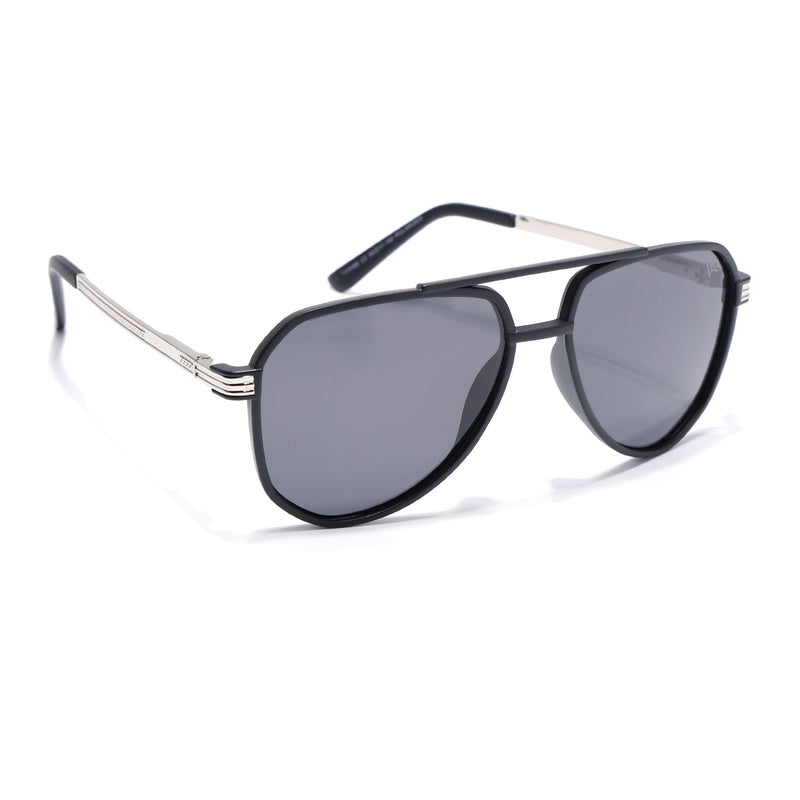 Aviator Polarized Sunglasses for Men & Women (Black Lens | Black Frame - PMG5534)