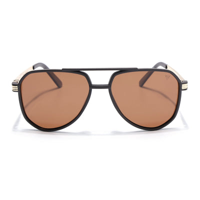 Aviator Polarized Sunglasses for Men & Women (Brown Lens | Brown Frame - PMG5536)