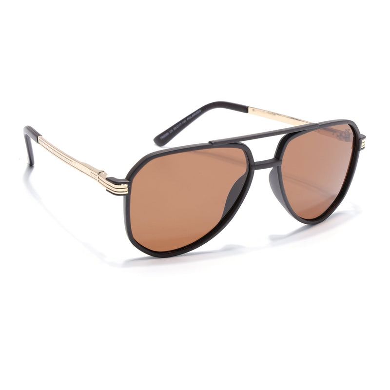 Aviator Polarized Sunglasses for Men & Women (Brown Lens | Brown Frame - PMG5536)