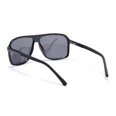 Wayfarer Polarized Sunglasses for Men & Women (Black Lens | Shine Black Frame - PMG5529)