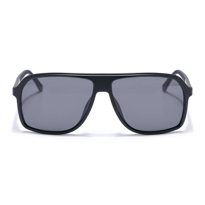 Wayfarer Polarized Sunglasses for Men & Women (Black Lens | Matt Black Frame - PMG5530)