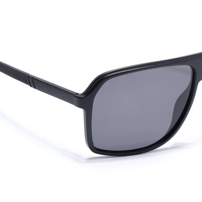 Wayfarer Polarized Sunglasses for Men & Women (Black Lens | Matt Black Frame - PMG5530)