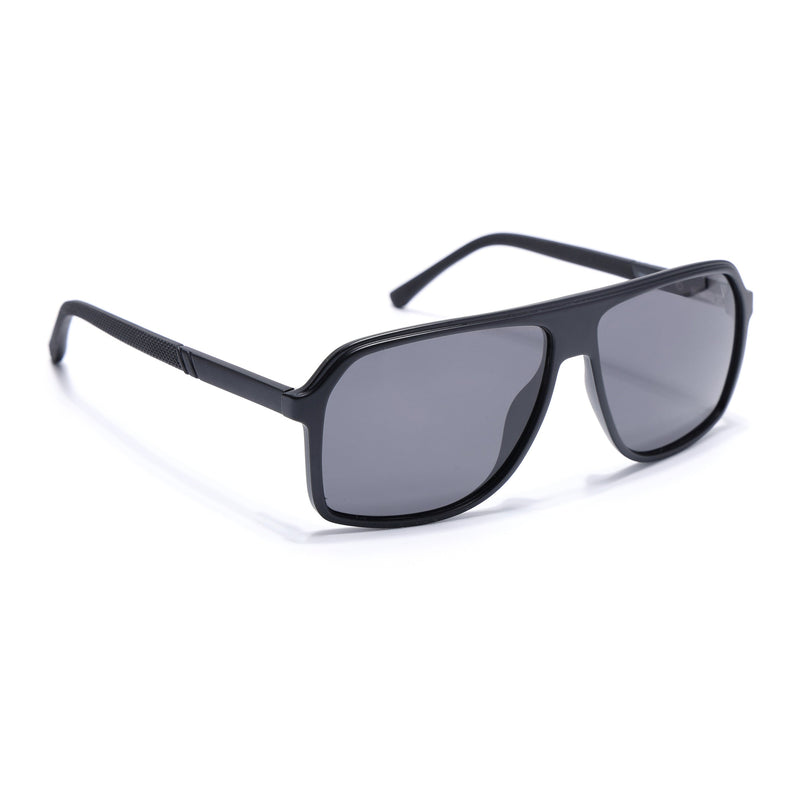 Wayfarer Polarized Sunglasses for Men & Women (Black Lens | Matt Black Frame - PMG5530)