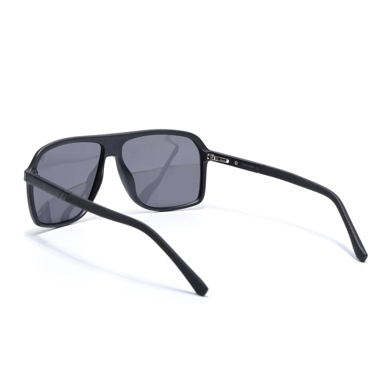 Wayfarer Polarized Sunglasses for Men & Women (Black Lens | Matt Black Frame - PMG5530)