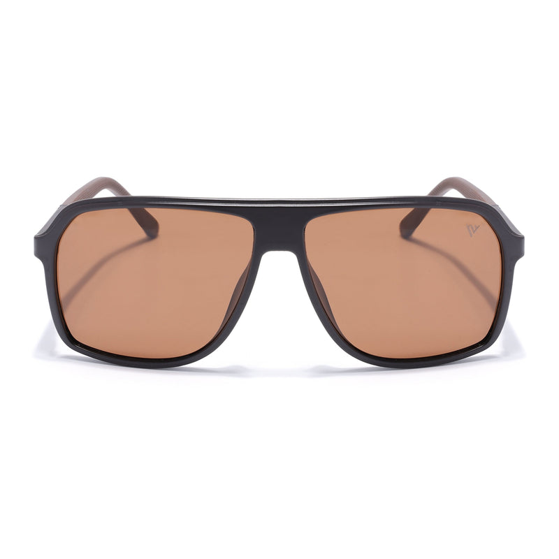 Wayfarer Polarized Sunglasses for Men & Women (Brown Lens | Dark Brown Frame - PMG5532)