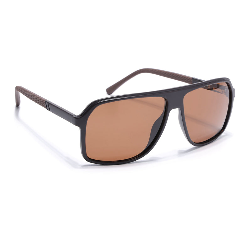 Wayfarer Polarized Sunglasses for Men & Women (Brown Lens | Dark Brown Frame - PMG5532)