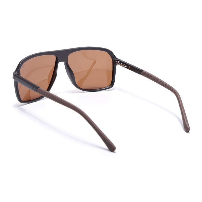 Wayfarer Polarized Sunglasses for Men & Women (Brown Lens | Dark Brown Frame - PMG5532)