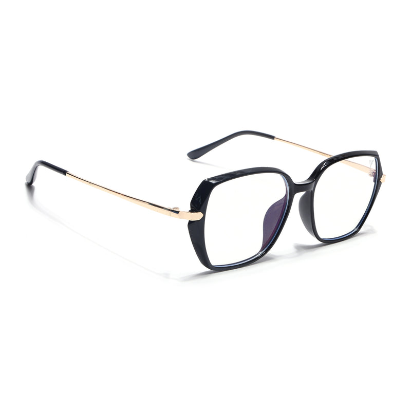 Voyage Glam Shine Black Square Eyeglasses for Men & Women (TR8292MG4861-C1)