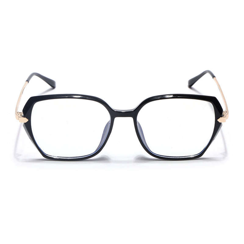 Voyage Glam Shine Black Square Eyeglasses for Men & Women (TR8292MG4861-C1)