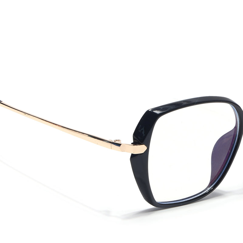 Voyage Glam Shine Black Square Eyeglasses for Men & Women (TR8292MG4861-C1)