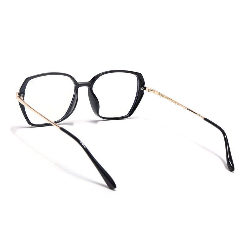 Voyage Glam Shine Black Square Eyeglasses for Men & Women (TR8292MG4861-C1)