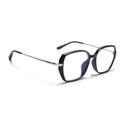 Voyage Glam Matt Black Square Eyeglasses for Men & Women (TR8292MG4862-C2)