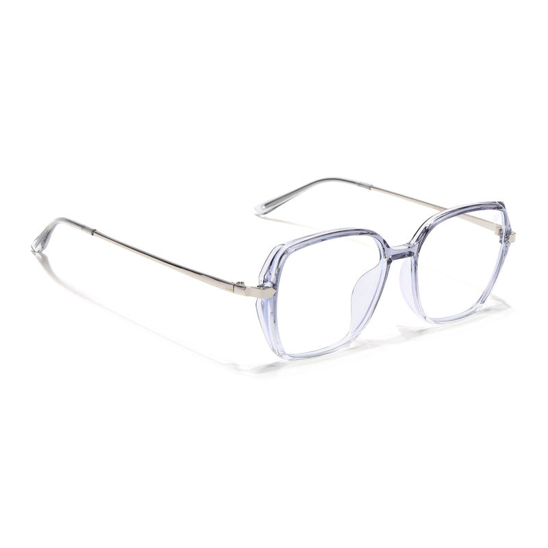 Voyage Glam Transparent Grey Square Eyeglasses for Men & Women (TR8292MG4863-C3)