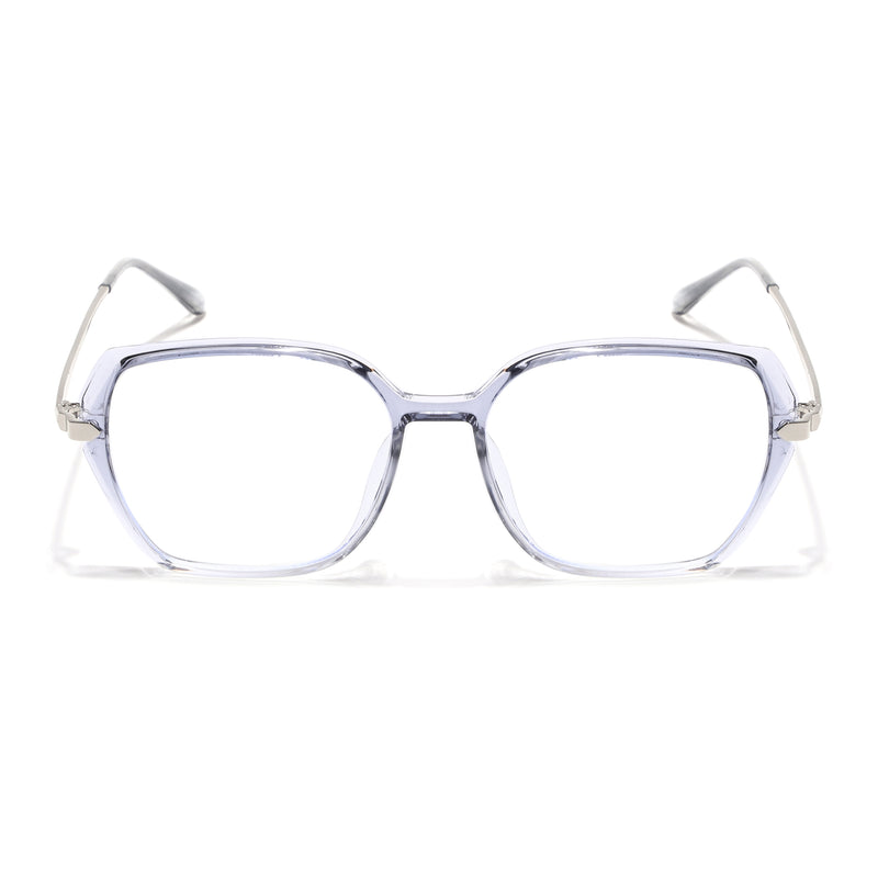 Voyage Glam Transparent Grey Square Eyeglasses for Men & Women (TR8292MG4863-C3)