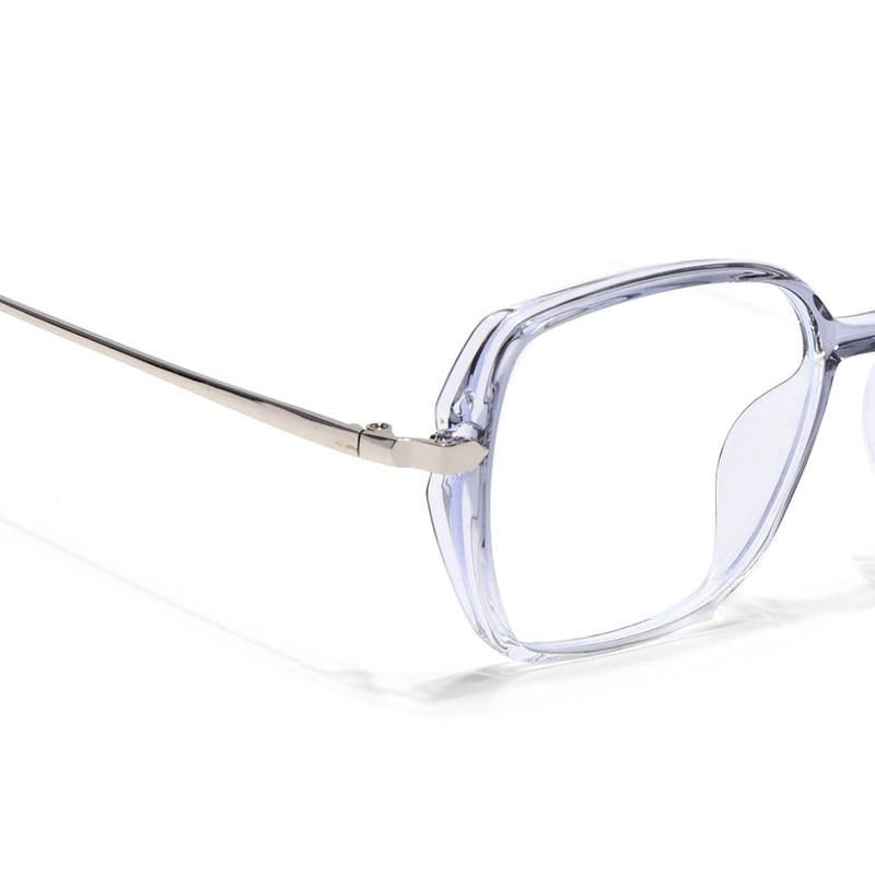 Voyage Glam Transparent Grey Square Eyeglasses for Men & Women (TR8292MG4863-C3)
