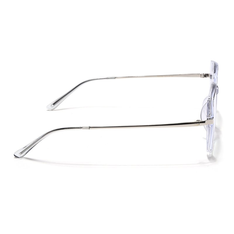 Voyage Glam Transparent Grey Square Eyeglasses for Men & Women (TR8292MG4863-C3)