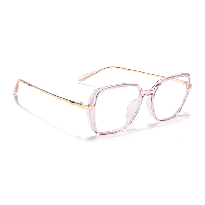 Voyage Glam Transparent Pink Square Eyeglasses for Women (TR8292MG4865-C5)