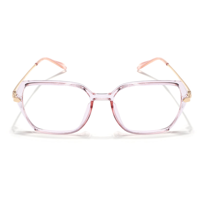 Voyage Glam Transparent Pink Square Eyeglasses for Women (TR8292MG4865-C5)