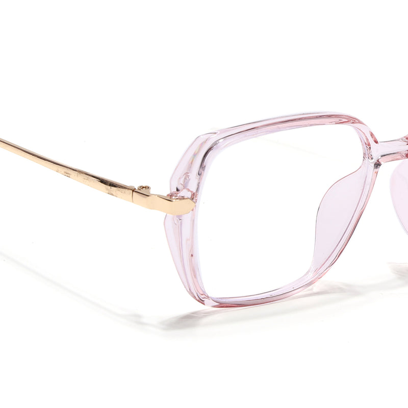 Voyage Glam Transparent Pink Square Eyeglasses for Women (TR8292MG4865-C5)