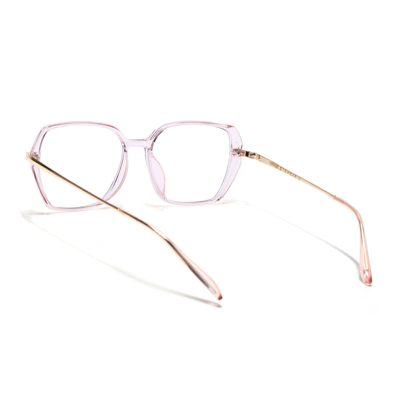 Voyage Glam Transparent Pink Square Eyeglasses for Women (TR8292MG4865-C5)