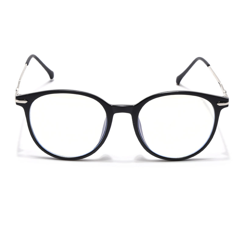 Voyage Glam Matt Black Round Eyeglasses for Men & Women (TR8297MG4871-C1)