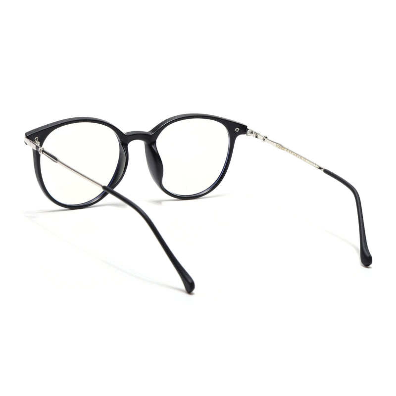 Voyage Glam Matt Black Round Eyeglasses for Men & Women (TR8297MG4871-C1)