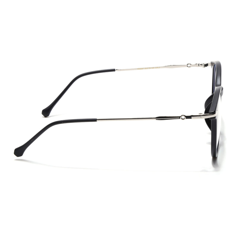 Voyage Glam Matt Black Round Eyeglasses for Men & Women (TR8297MG4871-C1)