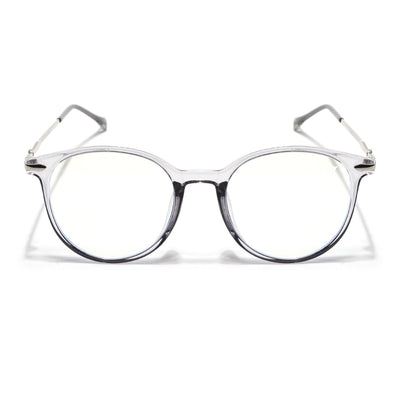 Voyage Glam Transparent Grey Round Eyeglasses for Men & Women (TR8297MG4872-C2)