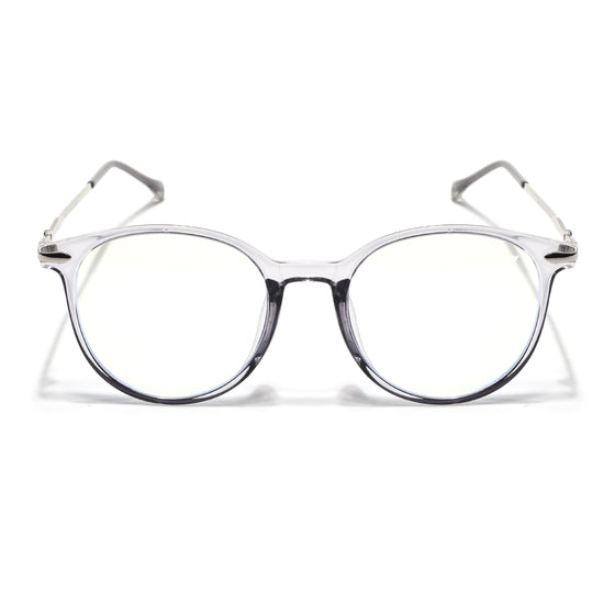 Voyage Glam Transparent Grey Round Eyeglasses for Men & Women (TR8297MG4872-C2)