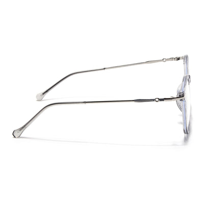 Voyage Glam Transparent Grey Round Eyeglasses for Men & Women (TR8297MG4872-C2)