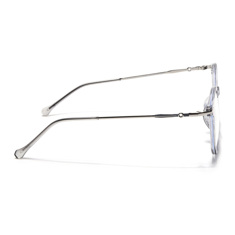 Voyage Glam Transparent Grey Round Eyeglasses for Men & Women (TR8297MG4872-C2)