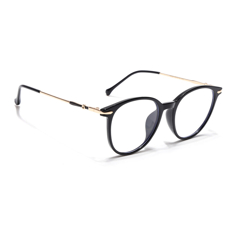 Voyage Glam Black Round Eyeglasses for Men & Women (TR8297MG4963-C1)