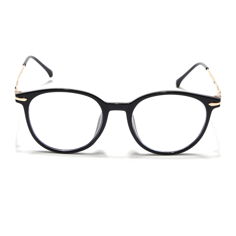 Voyage Glam Black Round Eyeglasses for Men & Women (TR8297MG4963-C1)