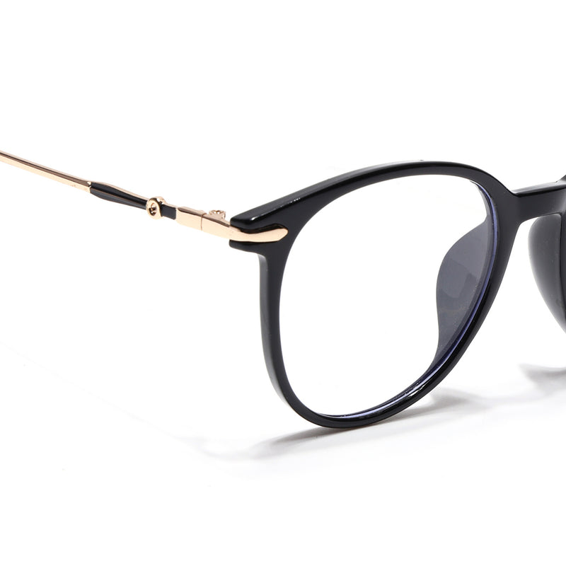 Voyage Glam Black Round Eyeglasses for Men & Women (TR8297MG4963-C1)