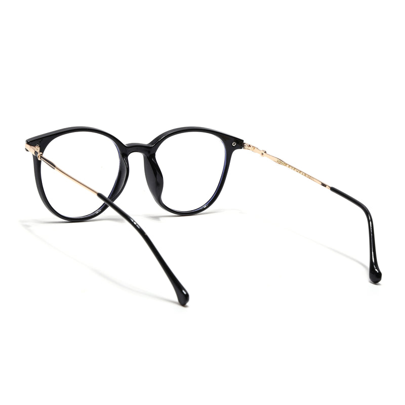 Voyage Glam Black Round Eyeglasses for Men & Women (TR8297MG4963-C1)