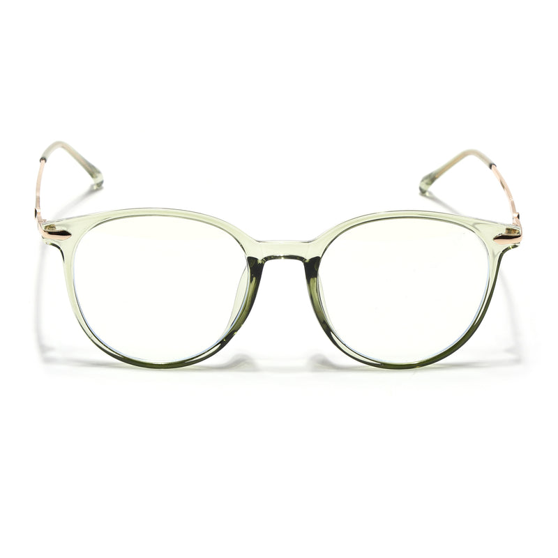 Voyage Glam Transparent Green Round Eyeglasses for Men & Women (TR8297MG4965-C3)