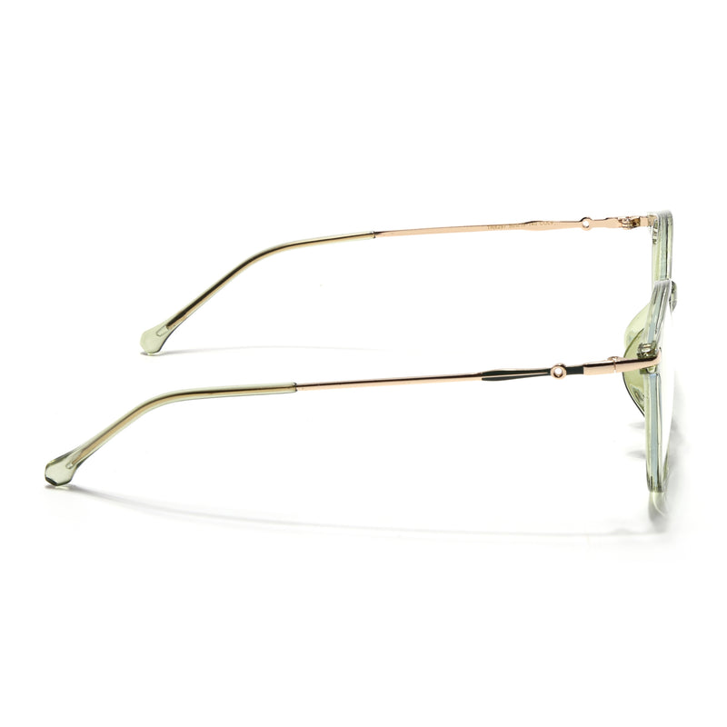 Voyage Glam Transparent Green Round Eyeglasses for Men & Women (TR8297MG4965-C3)