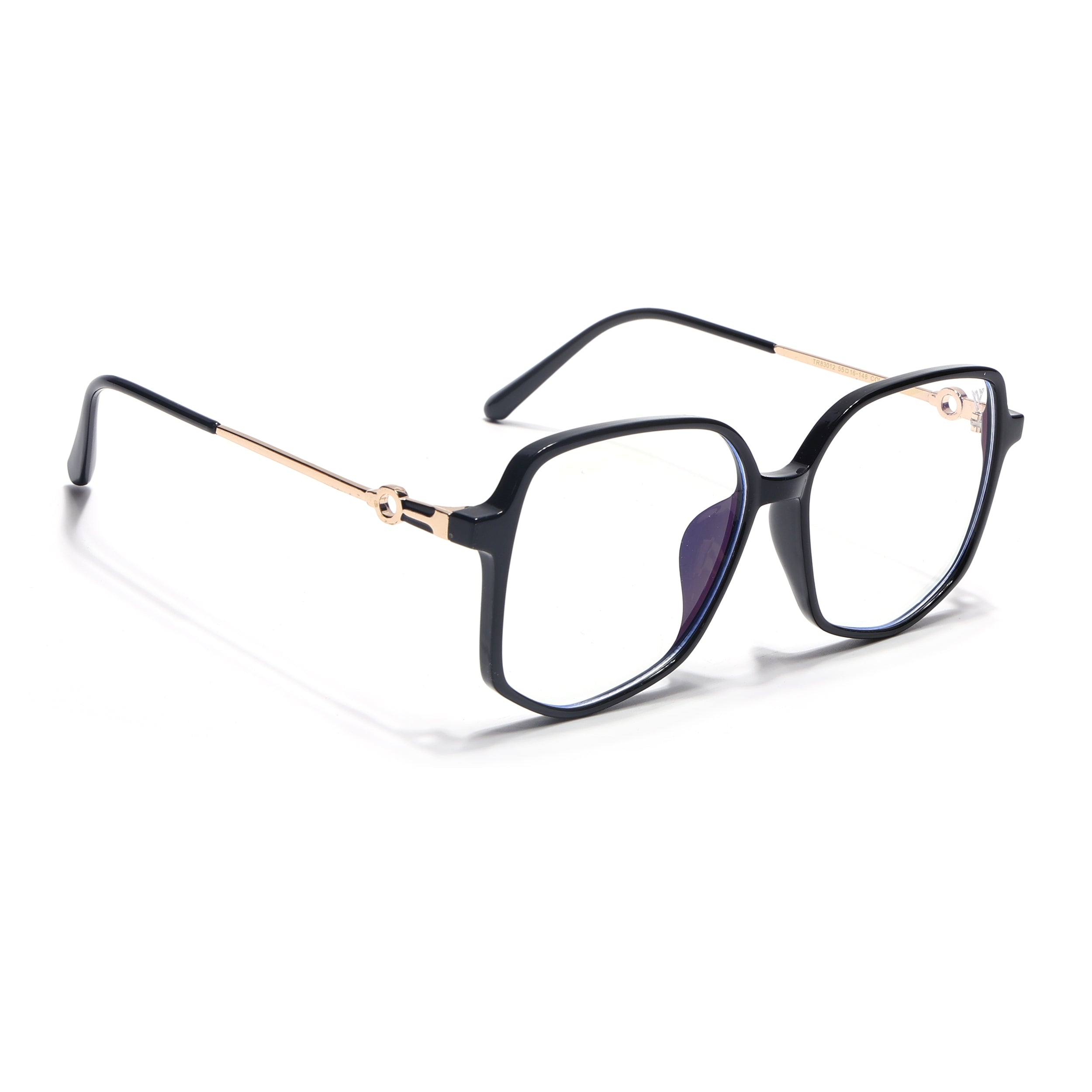 Voyage Glam Shine Black Square Eyeglasses for Men & Women (TR83012MG4828-C1)